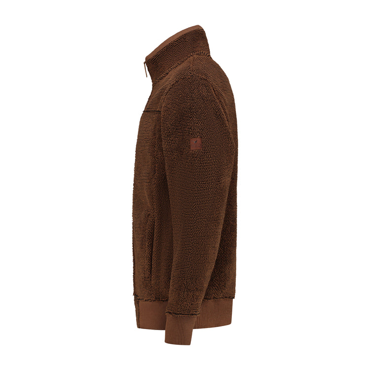 Charles - Fleece cardigan - Men - Brown L